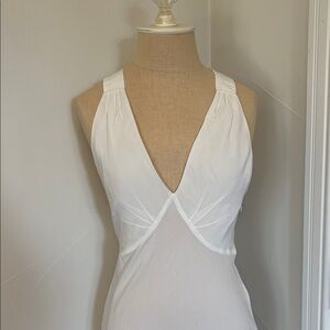 MAJORELLE White V-neck Dress